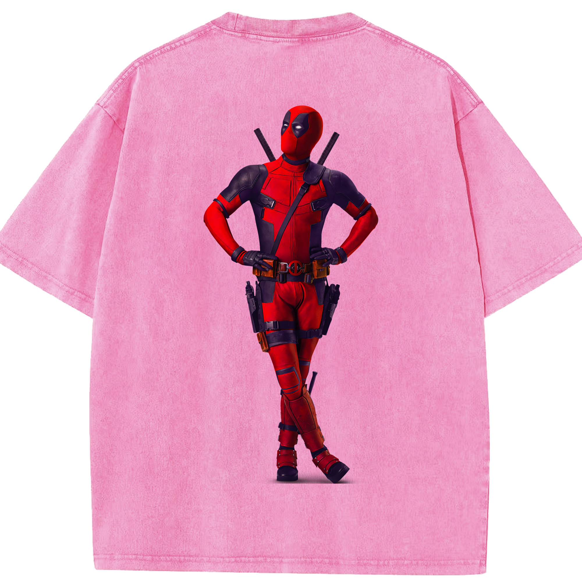 （画像用） Deadpool デッドプール 綿100% ヴィンテージ風 半袖Tシャツ（背面プリント）